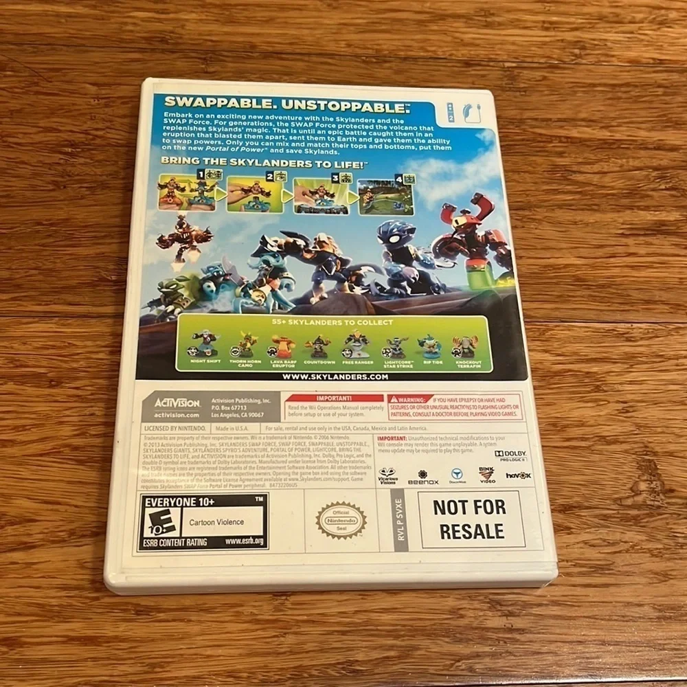 Skylander Swap Force Wii video game for Wii: Game and case